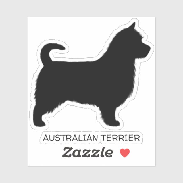 Australian Terrier Dog Silhouette with Long Tail (Sheet)
