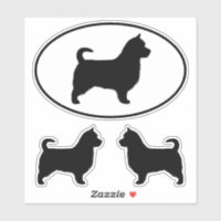 Australian Terrier Dog Silhouettes with Long Tail
