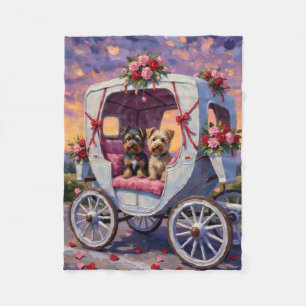 Australian Terrier Dog Valentine's Day Fleece Blanket