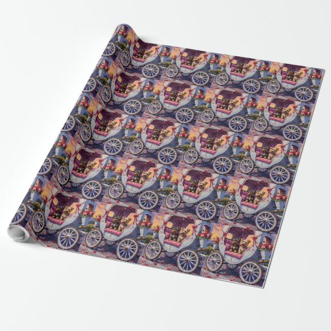Australian Terrier Dog Valentine's Day  Wrapping Paper (Unrolled)
