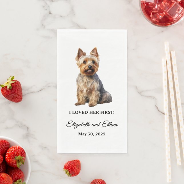 Australian Terrier Dog Wedding  Napkin (Insitu)