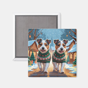 Australian Terrier Dogs Christmas Snow Holiday Magnet