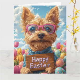 Australian Terrier Easter Eggs Card