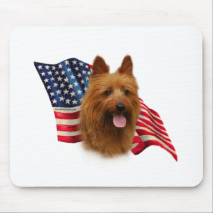Australian Terrier Flag Mouse Pad