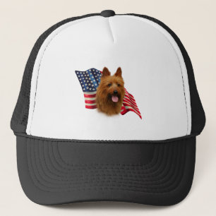 Australian Terrier Flag Trucker Hat