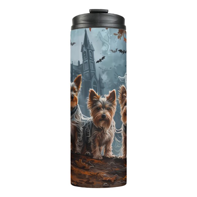 Australian Terrier Halloween Night Doggy Delight Thermal Tumbler (Front)