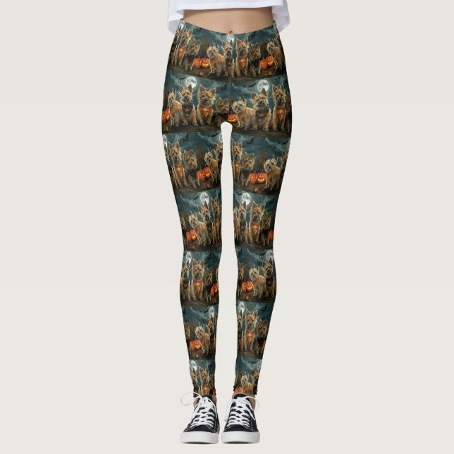Australian Terrier Halloween Spooky Leggings (Front)