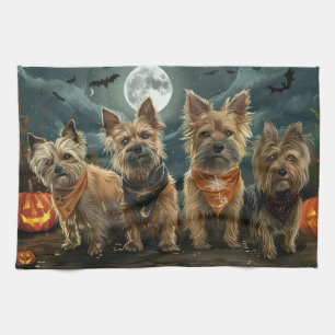 Australian Terrier Halloween Spooky Tea Towel