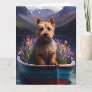 Australian Terrier on Paddle: A Scenic Adventure Card