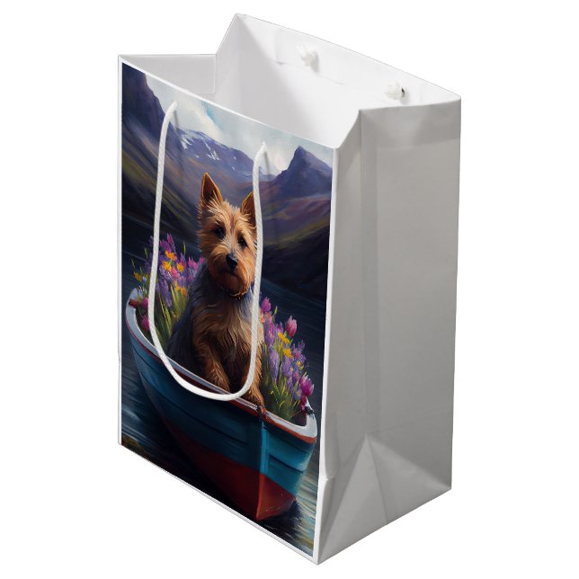 Australian Terrier on Paddle: A Scenic Adventure Medium Gift Bag (Front Angled)