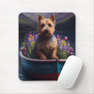 Australian Terrier on Paddle: A Scenic Adventure Mouse Pad