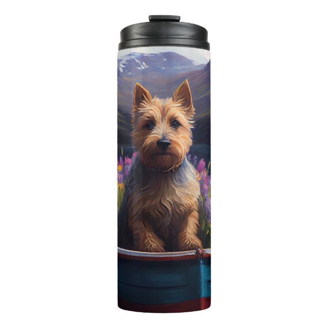 Australian Terrier on Paddle: A Scenic Adventure Thermal Tumbler (Front)