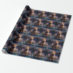 Australian Terrier on Paddle: A Scenic Adventure Wrapping Paper