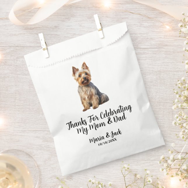 Australian Terrier Pet Cocktail Wedding  Favour Bags (Clipped)