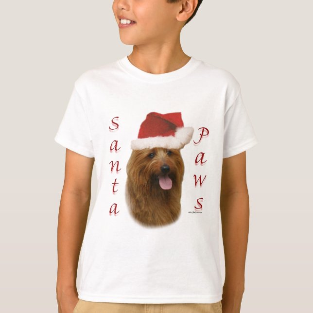 Australian Terrier Santa Paws T-Shirt (Front)