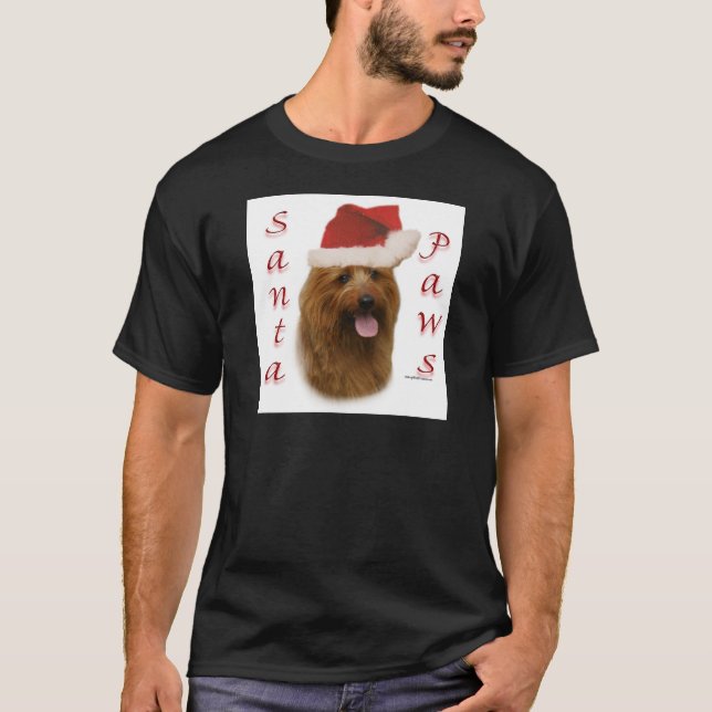Australian Terrier Santa Paws T-Shirt (Front)