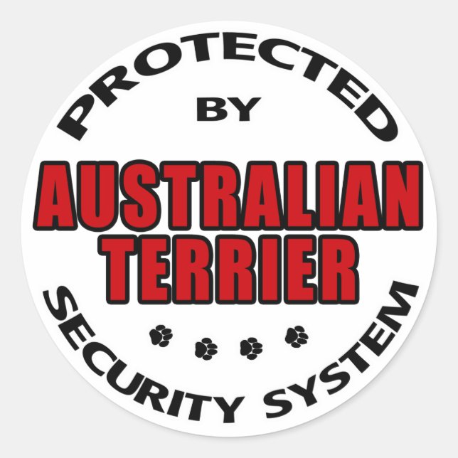 Australian Terrier Security Classic Round Sticker (Front)