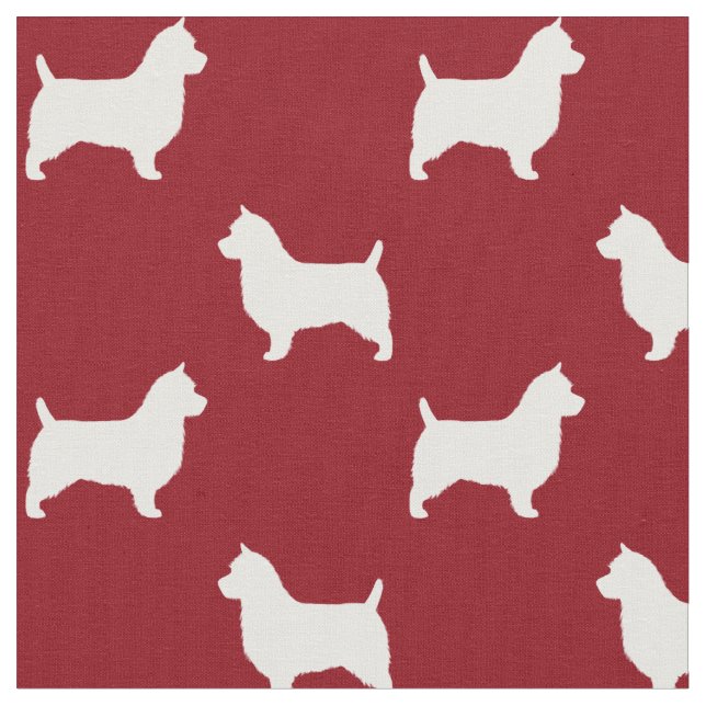 Australian Terrier Silhouettes Pattern Fabric (Close Up)