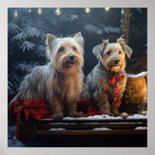 Australian Terrier Snowy Sleigh Christmas Decor 