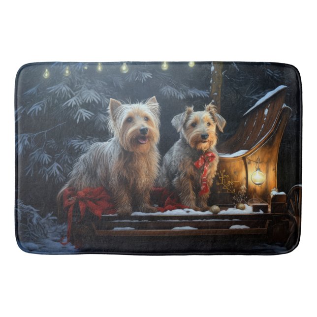 Australian Terrier Snowy Sleigh Christmas Decor  Bath Mat (Front)