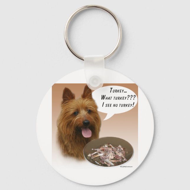 Australian Terrier Turkey Key Ring (Front)