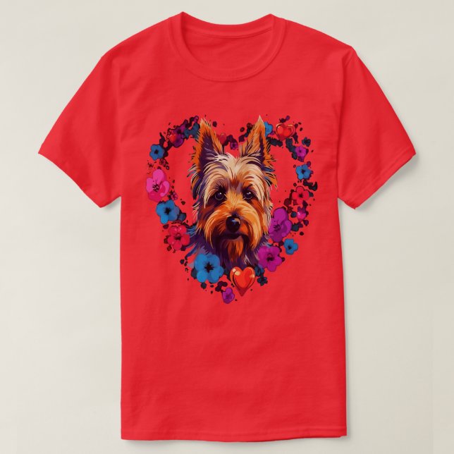 Australian Terrier Valentine Day T-Shirt (Design Front)