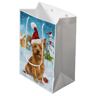 Australian Terrier Winter Wonderland Christmas  Medium Gift Bag