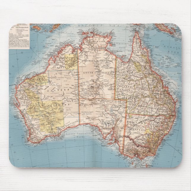 Australian Topography Map (1905) Mouse Pad (Front)