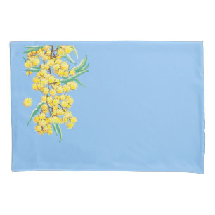 Australian wattle blossom pillowcase
