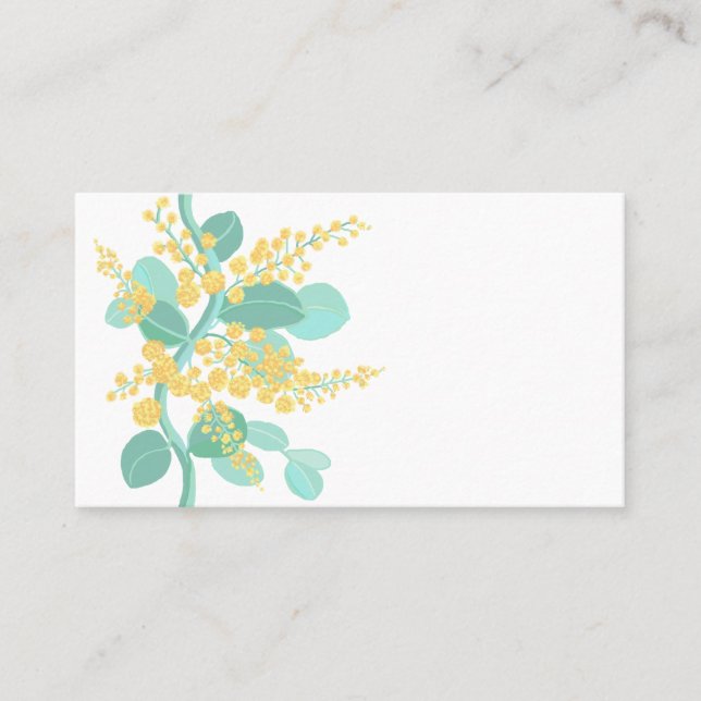 Australian Wattle blossoms Business Card (Front)