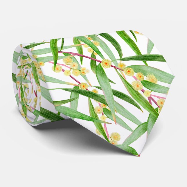 Australian Wattle Pattern Tie (Rolled)