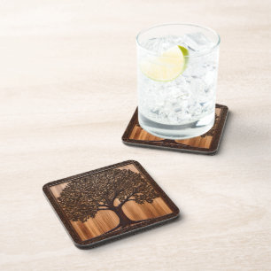 Australian Wattle Tree 3D Wood Print, Coaster