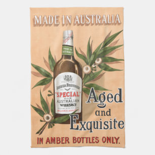 Australian Whisky Vintage Advertising Poster Tea Towel
