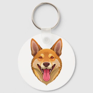Australian wild dog dingo head key ring
