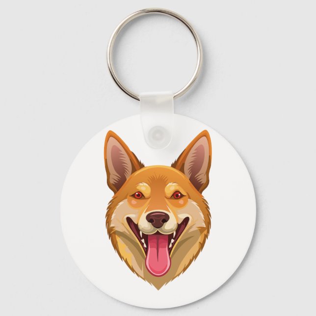 Australian wild dog dingo head key ring (Front)