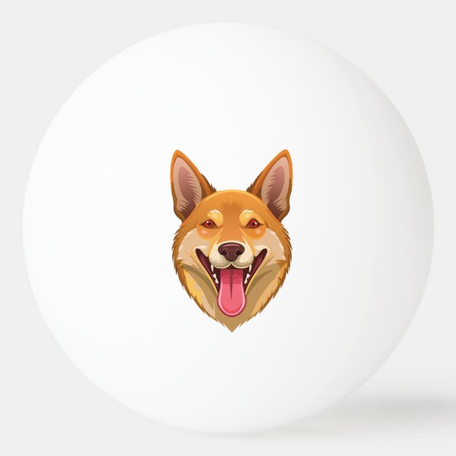 Australian wild dog dingo head ping pong ball (Front)