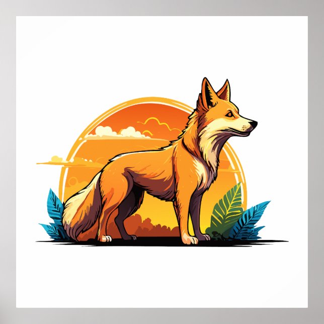 Australian wild dog dingo poster (Front)