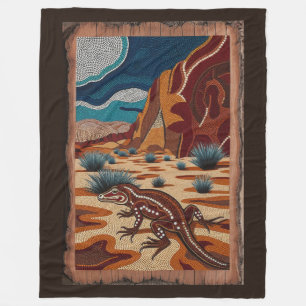 Australian Wild Lizard Wildlife Scene Fleece Blanket