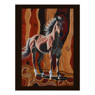 Australian Wild Outback Brumby Scene Poster