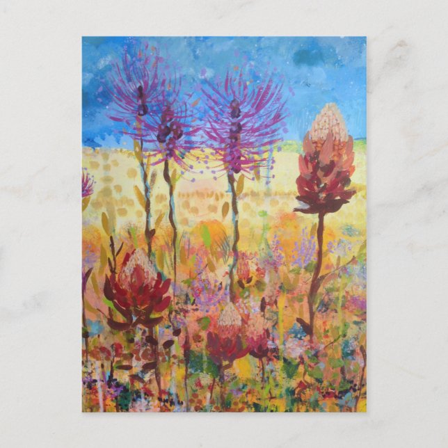 Australian wildflower art holiday postcard (Front)