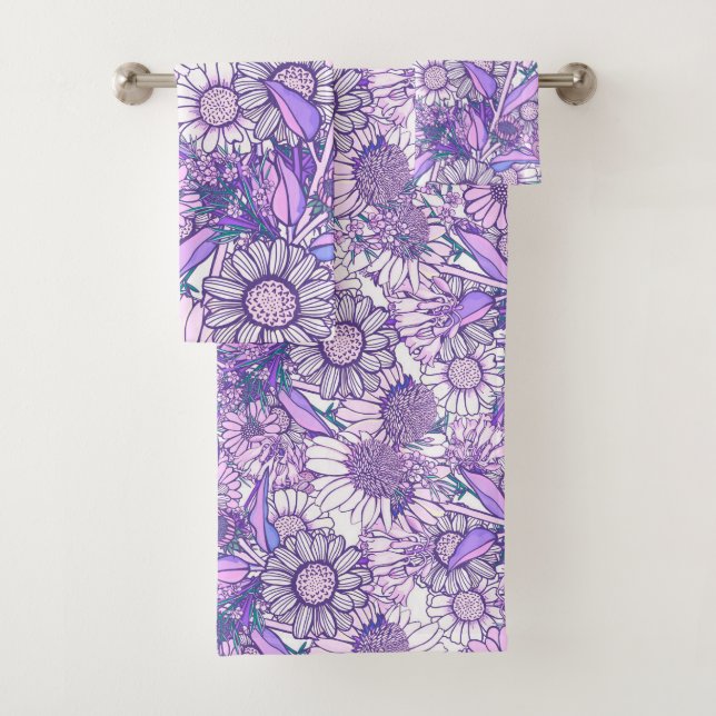 Australian Wildflower Garden Bath Towel Set (Insitu)
