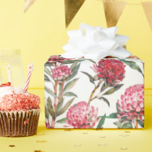 Australian Wildflower Waratah Flower Wrapping Paper