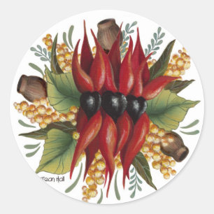 Australian Wildflowers - Sturt Desert Pea Classic Round Sticker
