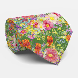 Australian Wildflowers Tie