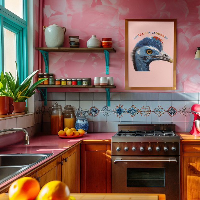 Australian wildlife blue and red Cassowary Photo Print (Creator Uploaded)