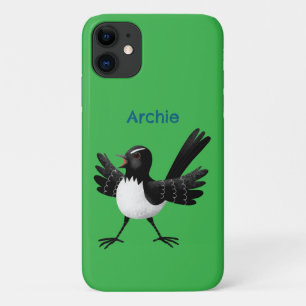 Australian Willie Wagtail cartoon personalised Case-Mate iPhone Case