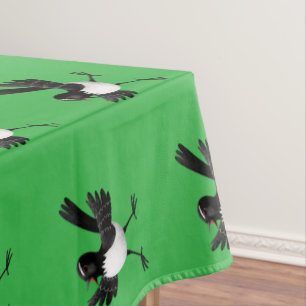 Australian Willie Wagtail cartoon personalised Tablecloth