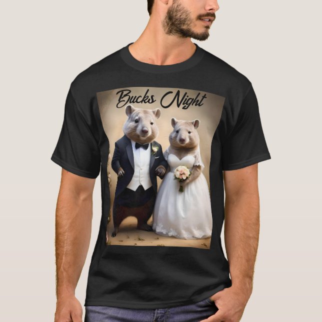 Australian Wombat Wedding, Bucks Night Tshirt (Front)