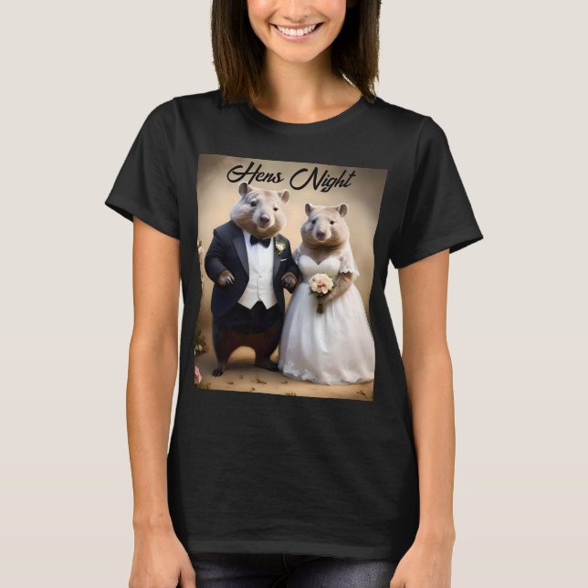 Australian Wombat Wedding, Hens Night Tshirt (Front)