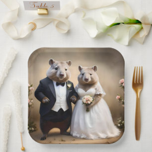 Australian Wombat Wedding, Paper Plate